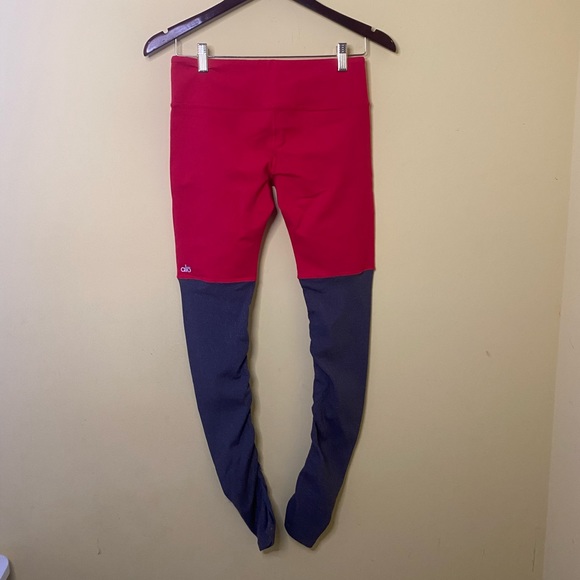 Alo Yoga Legging High-Waist Highlight Goddess Red Grey Size Small - Picture 6 of 8